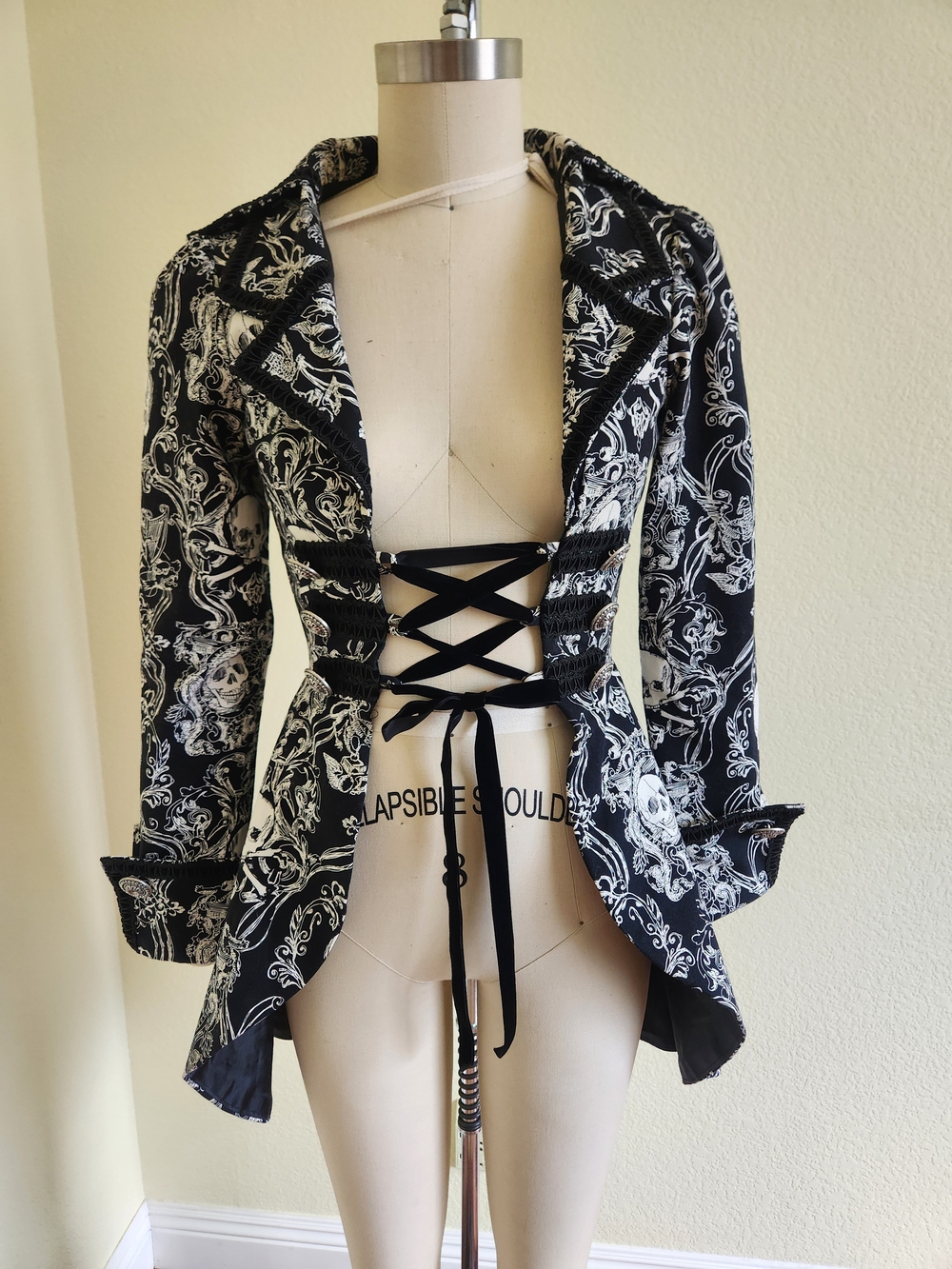 Skull Brocade Women’s Peplum Jacket